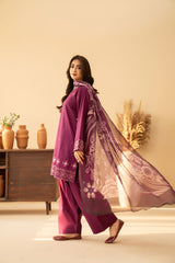 Tiraz Stitched 3 Piece Summer Suit-Eshaal