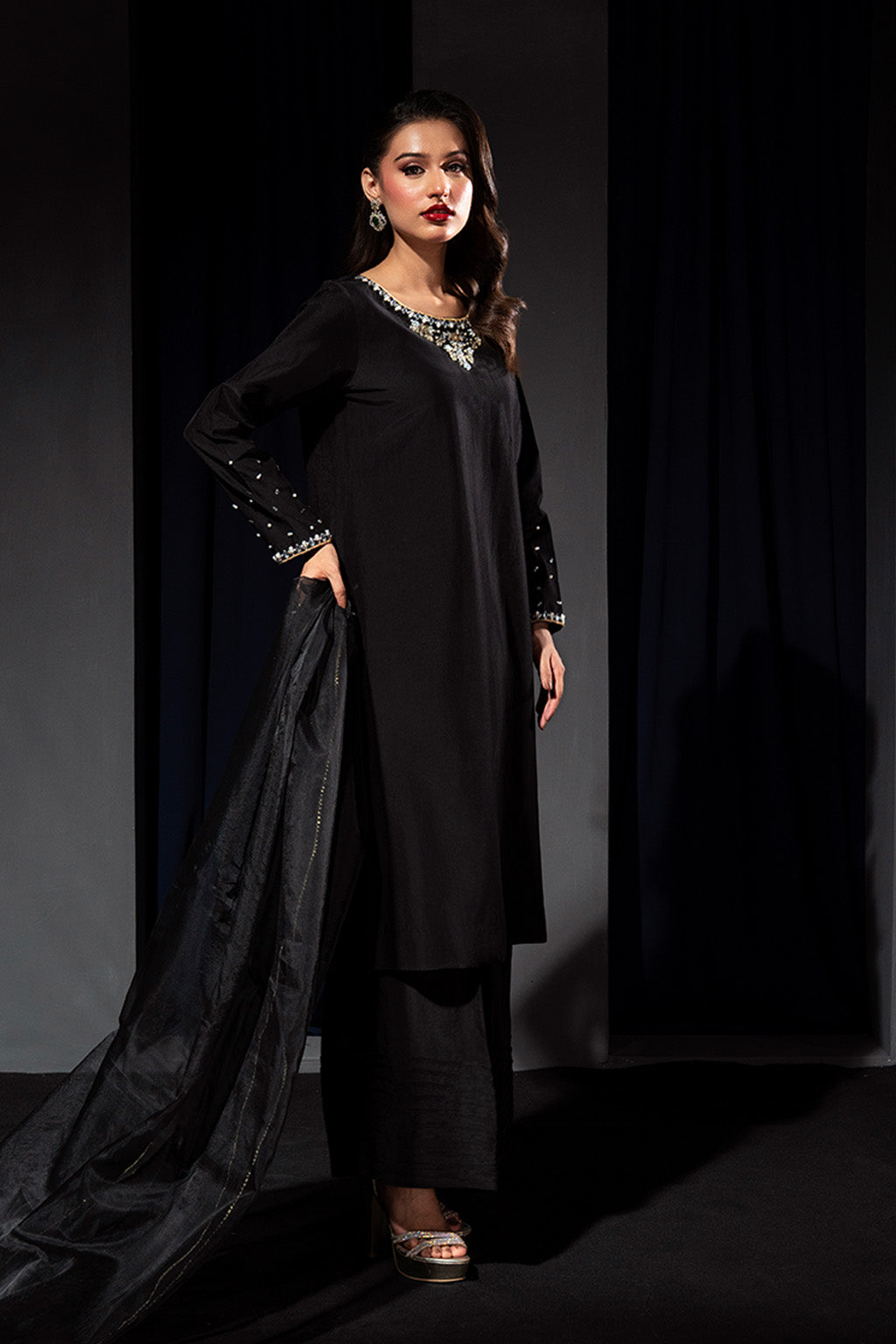 Zelina By Meeral Stitched 3 Piece Formals Collection'2025-HE-003