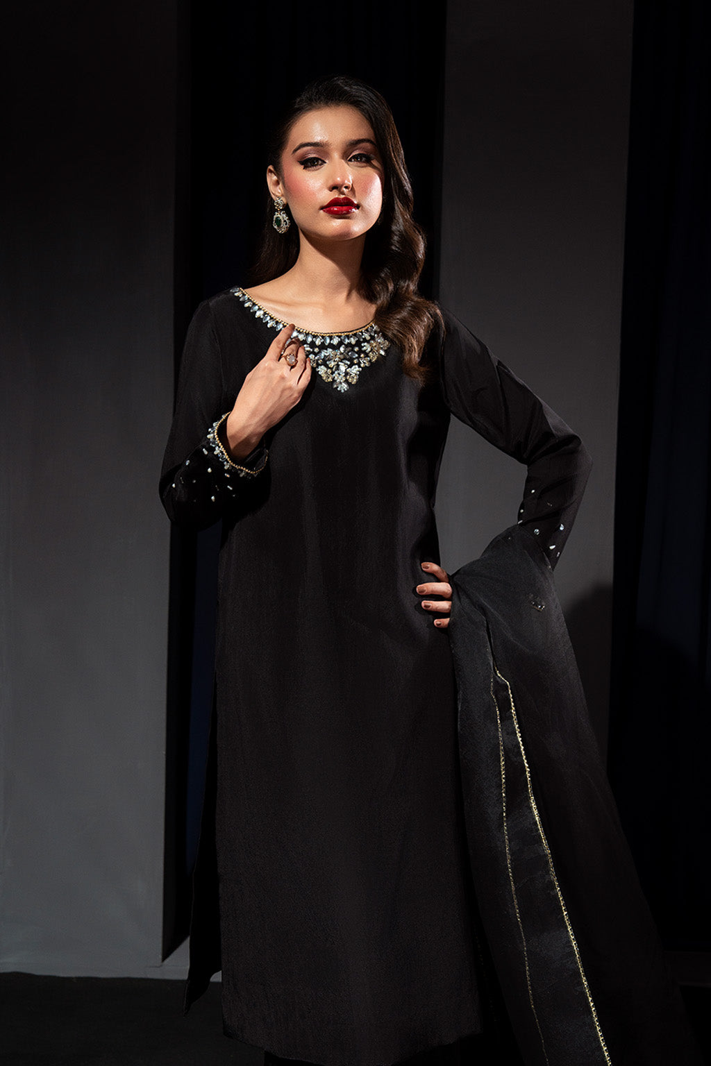 Zelina By Meeral Stitched 3 Piece Formals Collection'2025-HE-003