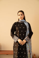Tiraz Stitched 3 Piece Summer Suit-Naqsh
