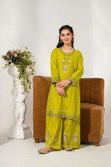 Khayat Stitched 2 Piece Emb Cotton Lawn Suit-Peridot
