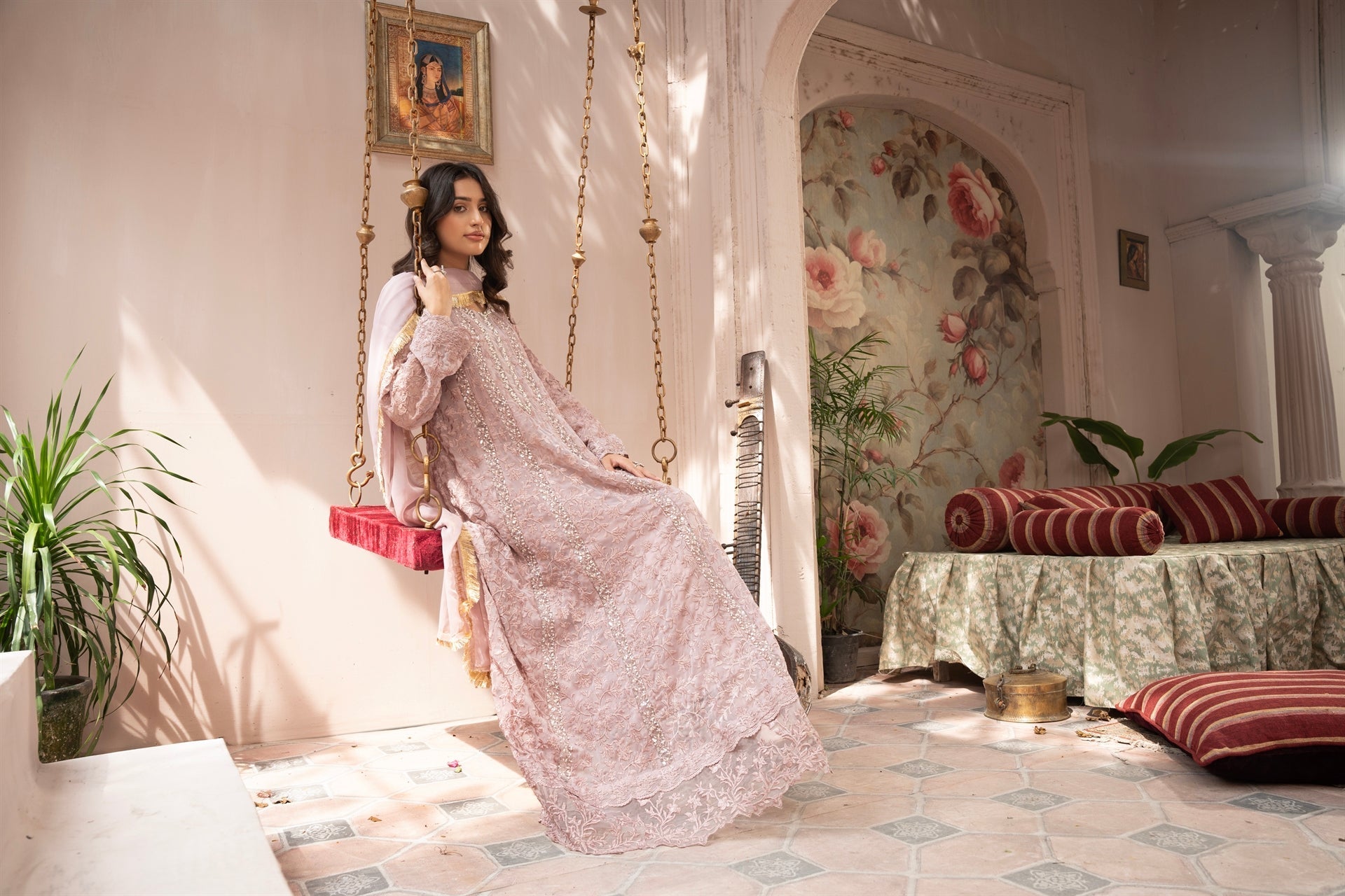 Rang Nirala By Manahils Stitched 3 Piece Formals Collection'2025-K-169-TEA ROSE PINK