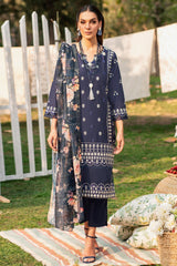 Lamhay by Panache Apparel Stitched Luxury Lawn Collection-Blue Glaze