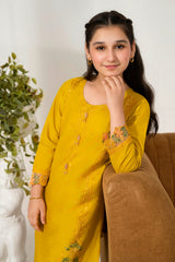 Khayat Stitched 2 Piece Emb Cotton Lawn Suit-Saffron