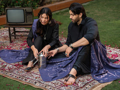 Tng By Md Stole Collection-Jaun Elia Stole (Voilet Blue)