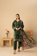 Tiraz Stitched 3 Piece Summer Suit-Hoor