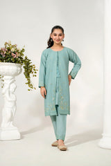 Khayat Stitched 2 Piece Emb Cotton Lawn Suit-Gown