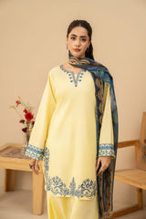 Tiraz Stitched 3 Piece Summer Suit-Sawera