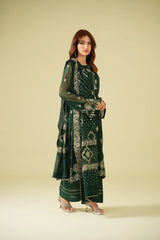 Satrang By Zouj Unstitched 3 Piece Formals Suit-Royale Jade