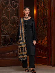 Tng By Md Odhni Collection-Ajrak Batik Silk Odhni (Golden Black)