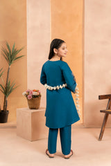 Khayat Stitched Co Ords Summer Lawn Cotton Suit-Khayat - Blue