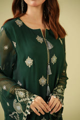Satrang By Zouj Unstitched 3 Piece Formals Suit-Royale Jade