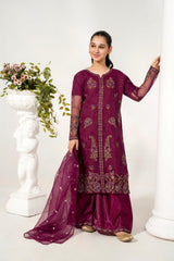 Khayat Stitched 3 Piece Festive Formals Suit-Aubergine-3pc