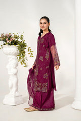 Khayat Stitched 3 Piece Festive Formals Suit-Aubergine-3pc