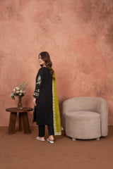 Feathers Unstitched 3 Piece Emb Lawn Summer Suit-Midnight Zari Garden-Embroidered 3pc