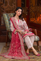 Tng By Md Stitched Collection-Noor Stitched 3 Pc (Beige)