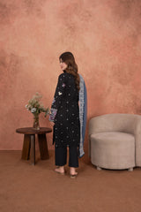 Feathers Unstitched 3 Piece Emb Lawn Summer Suit-Amethyst Noir-Embroidered 3pc