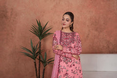 Feathers Unstitched 3 Piece Emb Lawn Summer Suit-Rosewood Heirloom-Embroidered 3pc