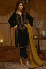 Bagh-E-Makhmal 2 By Zaaviay Stitched Velvet Heba (Three Piece)