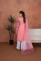 Feathers Unstitched 3 Piece Emb Lawn Summer Suit-Rosewood Heirloom-Embroidered 3pc