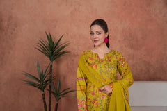 Feathers Unstitched 3 Piece Emb Lawn Summer Suit-Marigold Jardin Festive-Embroidered 3pc