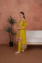 Feathers Unstitched 3 Piece Emb Lawn Summer Suit-Marigold Jardin Festive-Embroidered 3pc