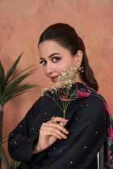 Feathers Unstitched 3 Piece Emb Lawn Summer Suit-Noir Rose-Quartz Minimal-Embroidered 3pc