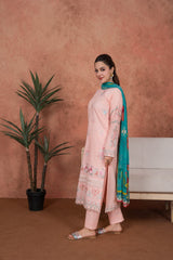 Feathers Unstitched 3 Piece Emb Lawn Summer Suit-Blush Seraphine-Embroidered 3pc