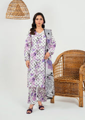 Meerak Stitched 3 Piece Blended Silk Suit-Purvessa