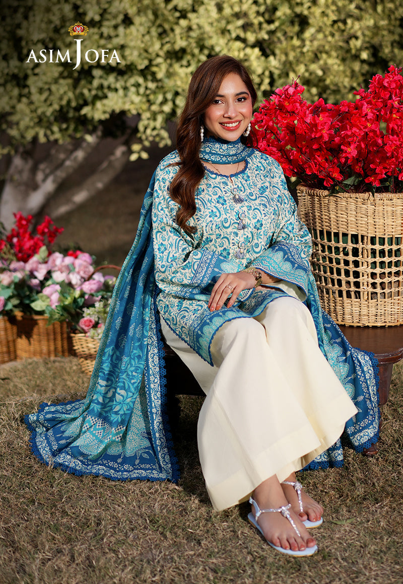 Asim Jofa Prints Unstitched Drop 1 Ajuub-13 Printed Lawn 3 Pcs