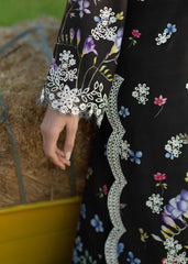 Printkari By Sardinia Unstitched 3 Piece Lawn Collection-Black Lotus