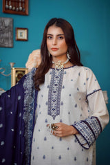 Moksh By Aayra Unstitched Winter Collection'2025-Off White