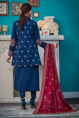 Moksh By Aayra Unstitched Winter Collection'2025-Navy Blue
