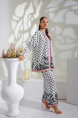 Dhaga Stitched 2 Piece Crepe Suit-Raven
