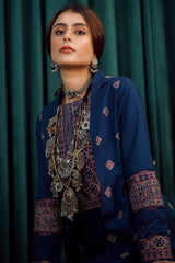 Moksh By Aayra Unstitched Winter Collection'2025-Navy Blue