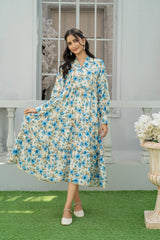 Mahroo Stitched Khaddar Maxi Collection'2025-T-FRK-008