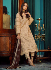 Moksh By Aayra Unstitched Winter Collection'2025-Rose Beige