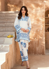 Nairah Co Ords Summer Ramadan Edit Suit-AZURE MOSAIC