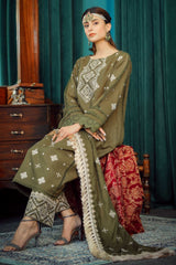 Moksh By Aayra Unstitched Winter Collection'2025-Moss Green