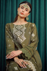 Moksh By Aayra Unstitched Winter Collection'2025-Moss Green