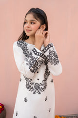 Khayat Stitched Co Ords Summer Lawn Cotton Suit-Khayat- White