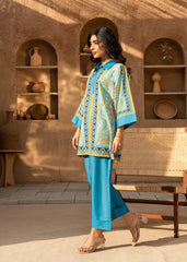 Nairah Co Ords Summer Ramadan Edit Suit-PORCELAIN BLUE