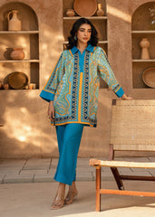 Nairah Co Ords Summer Ramadan Edit Suit-PORCELAIN BLUE