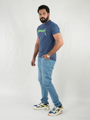 Mercato Round Neck Navy Blue Shirt