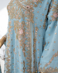 Saira Sultana Stitched Wedding Formals Suit-Mahira-Ice Blue