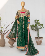 Saira Sultana Stitched Wedding Formals Suit-Sumaira-Bottle Green