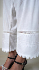 Deck Up Mesh Lace Trousers - White