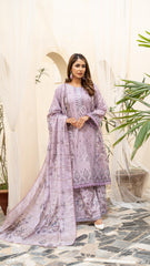 Dressline Launching New Unstitched  3 Pcs Premium Chikankari Emb Digital Printed Lawn Collection