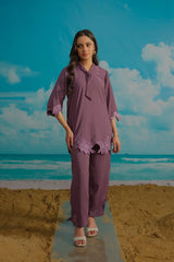 Dhaga Stitched Solid 2 Piece Emb Suit-Arielle