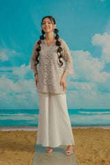Dhaga Stitched 3 Piece Embroidered Summer Suit-Allana
